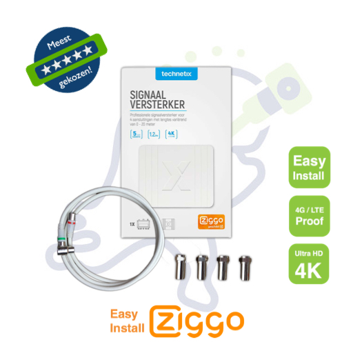 houten schreeuw bod TV signaalversterker Ziggo retourgeschikt FRA752X Easy Install  (8719326399928) | KabelOutlet.com