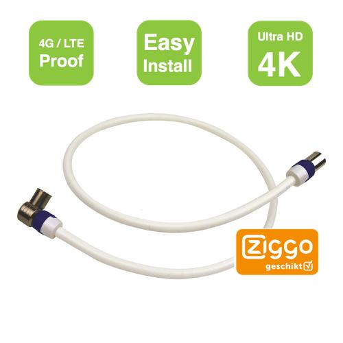 snel Ziek persoon materiaal Aansluitkabel TV versterker | modem Ziggo gecertificeerd 0.5m 4G () |  KabelOutlet.com